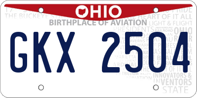OH license plate GKX2504