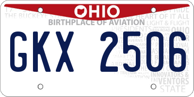 OH license plate GKX2506