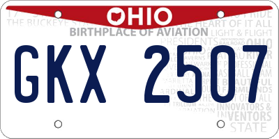OH license plate GKX2507