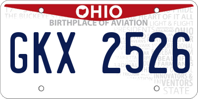 OH license plate GKX2526