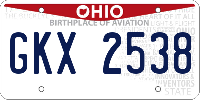 OH license plate GKX2538