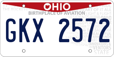 OH license plate GKX2572