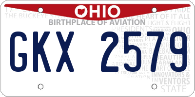 OH license plate GKX2579