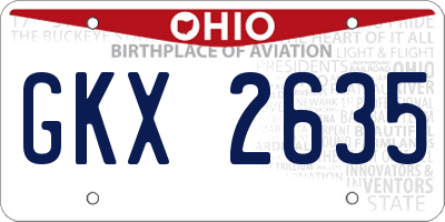 OH license plate GKX2635