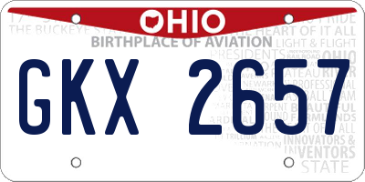 OH license plate GKX2657