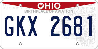 OH license plate GKX2681