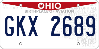 OH license plate GKX2689