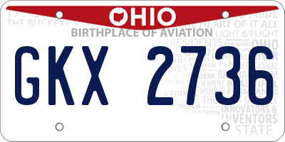 OH license plate GKX2736