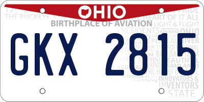 OH license plate GKX2815