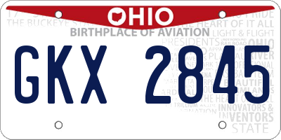 OH license plate GKX2845