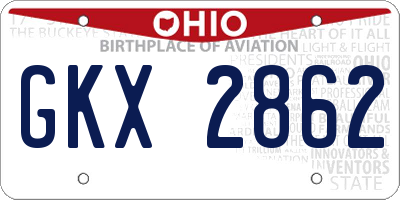 OH license plate GKX2862
