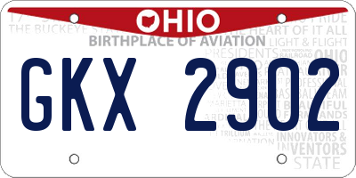 OH license plate GKX2902