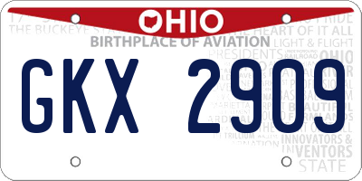 OH license plate GKX2909