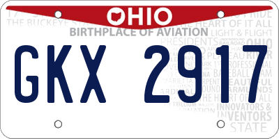 OH license plate GKX2917