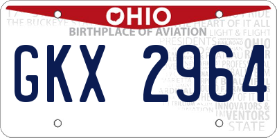 OH license plate GKX2964