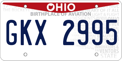 OH license plate GKX2995