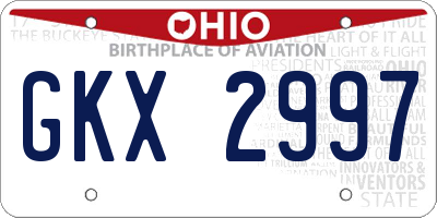 OH license plate GKX2997