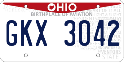 OH license plate GKX3042