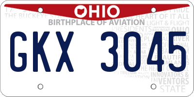 OH license plate GKX3045