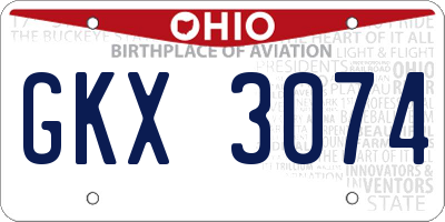 OH license plate GKX3074