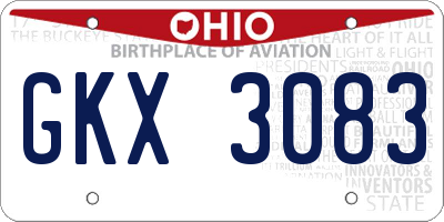 OH license plate GKX3083