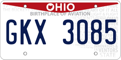 OH license plate GKX3085