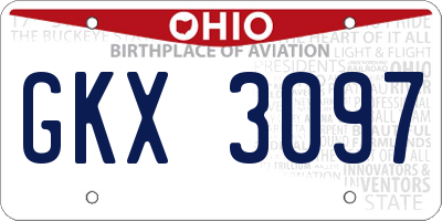 OH license plate GKX3097