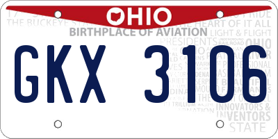 OH license plate GKX3106