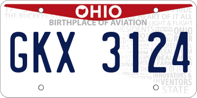 OH license plate GKX3124
