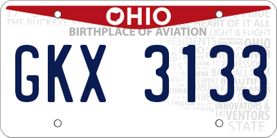 OH license plate GKX3133