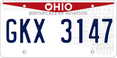 OH license plate GKX3147