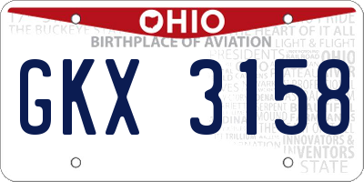 OH license plate GKX3158