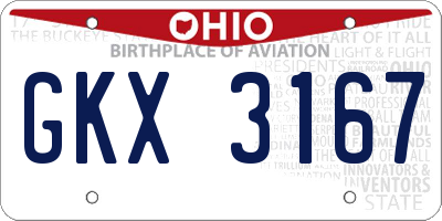 OH license plate GKX3167