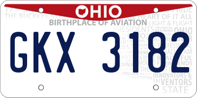 OH license plate GKX3182
