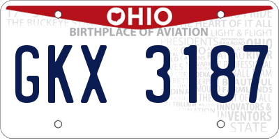 OH license plate GKX3187