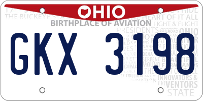 OH license plate GKX3198