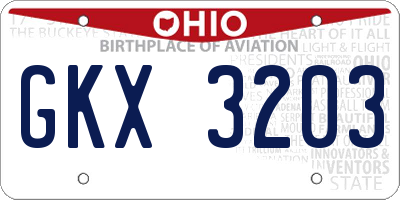 OH license plate GKX3203