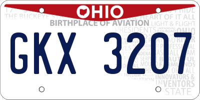 OH license plate GKX3207
