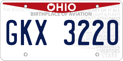 OH license plate GKX3220