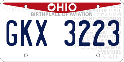 OH license plate GKX3223