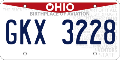 OH license plate GKX3228