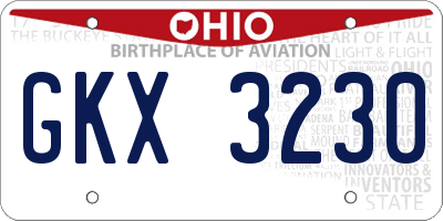 OH license plate GKX3230