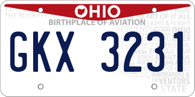 OH license plate GKX3231