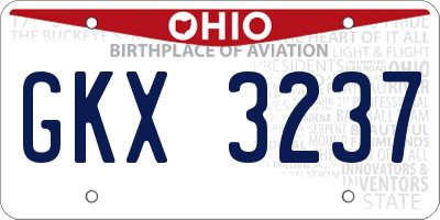 OH license plate GKX3237