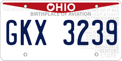 OH license plate GKX3239