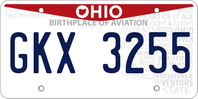 OH license plate GKX3255