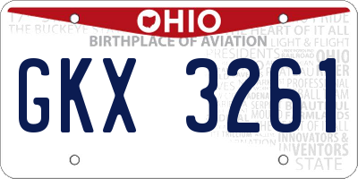 OH license plate GKX3261