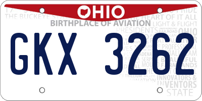 OH license plate GKX3262
