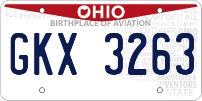 OH license plate GKX3263