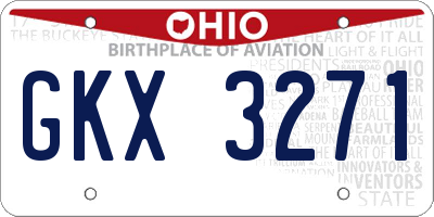 OH license plate GKX3271